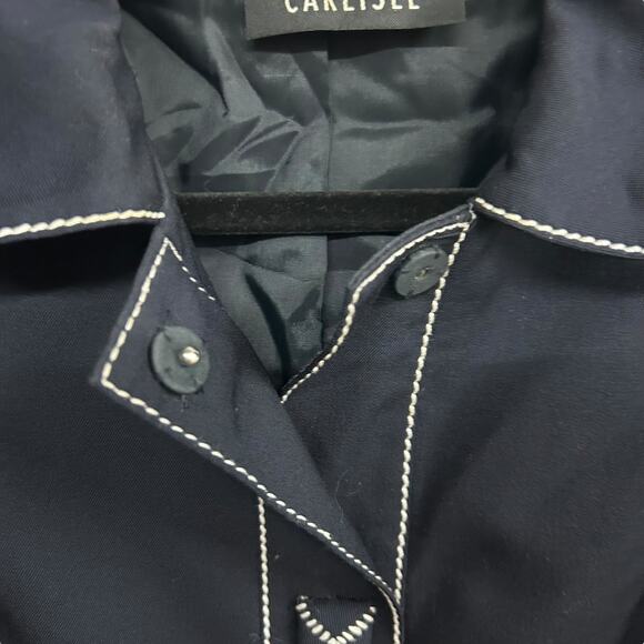 Carlisle Quiet Luxury Wool Blend Jacket Navy Contrast Stitch Size 8 - Picture 5 of 9